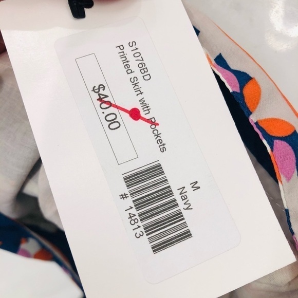 EZRA printed skirt with pockets bird print - Picture 5 of 6